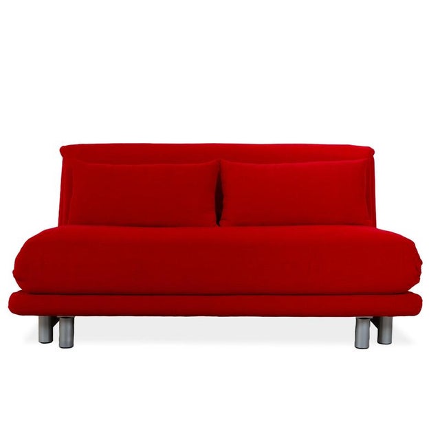 Three-Seater Red Fabric Silver Frame with Manual Sleeper Function Multy Sofa Bed from Ligne Roset For Sale - Image 13 of 13