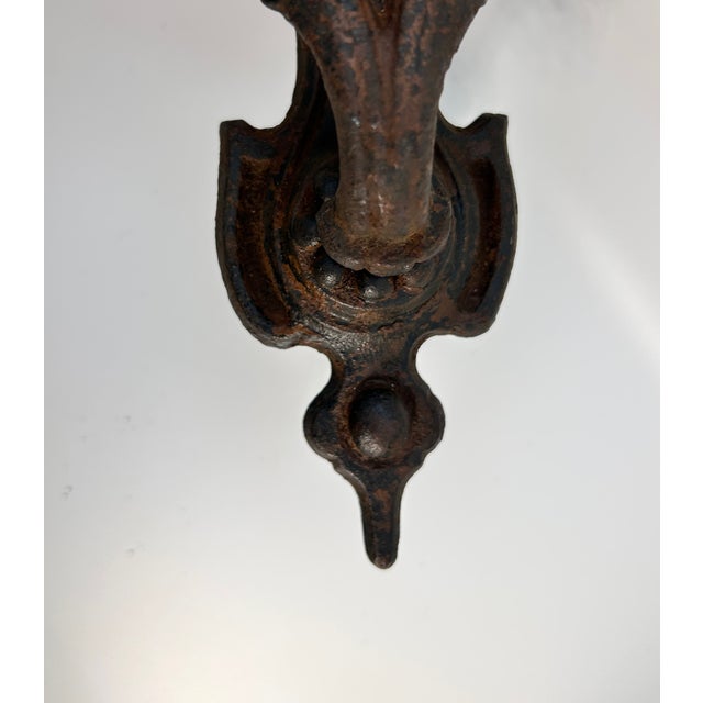 Antique Heavy Wrought Iron Door Knocker For Sale - Image 4 of 6