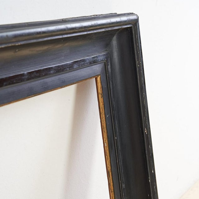 Antique Black Frame with Golden Details For Sale - Image 4 of 6