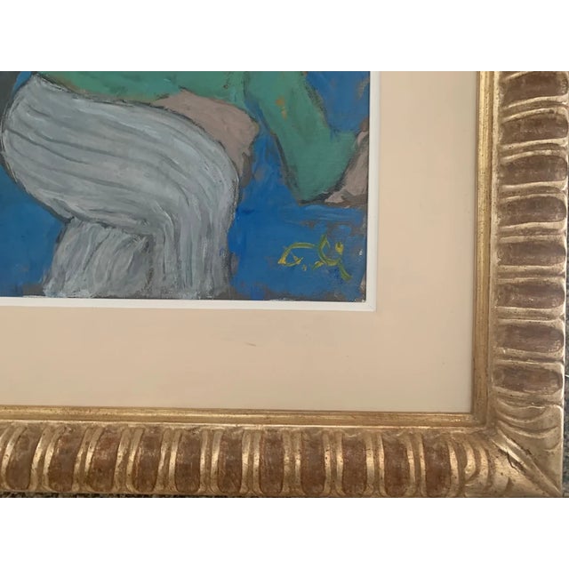 Bruno Paoli "Characters" Original Italian Modern Figurative Group Portrait, 20th Century Florence Italy Fine Art Painting, Oil on Canvas, 26x24" For Sale In Monterey, CA - Image 6 of 8