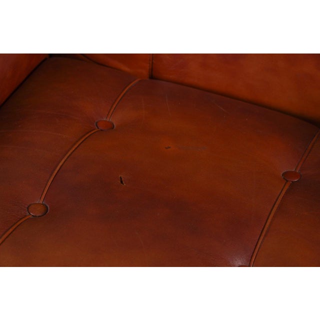 Vintage Italian Club Chairs in Cognac Leatherette, Italy, 1970s, Set of 2 For Sale - Image 14 of 15