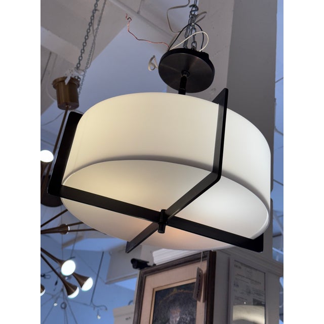 Doyle Crosby for Boyd Lighting Crisscross Semi Flush Pendant For Sale In San Francisco - Image 6 of 12