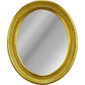 Carved Wood & Gilt Oval French Regency Style Mirror