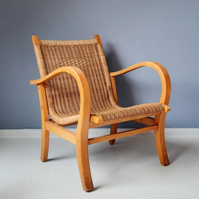 Wood and Cane Lounge Chair by Erich Dieckmann, 1930s For Sale - Image 9 of 9