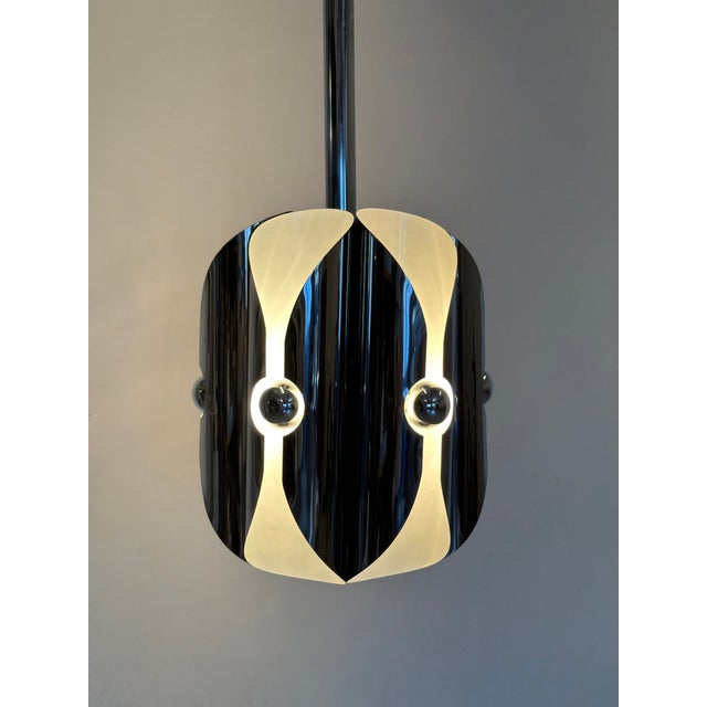Mid-Century Modern Space Age Chromed Steel Chandelier, 1970s For Sale - Image 3 of 18
