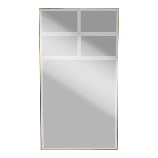 John Richard Modern Gold Finished Mill Farm Beveled Wall Mirror For Sale