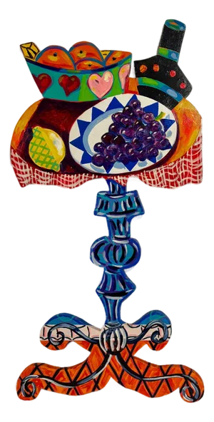 Amanda Watt, Pop Art Painting Carved Wall Sculpture Amanda Watt Breakfast Table Vibrant Color, c.1996