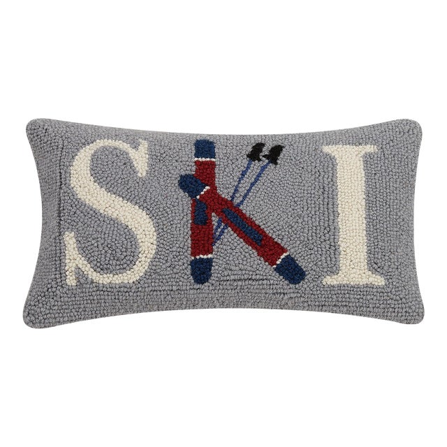 Ski Hook Pillow 9" x 16" For Sale