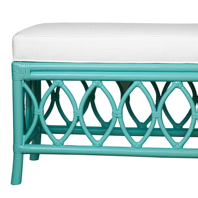 David Francis Lillian Bench - Turquoise For Sale - Image 4 of 8