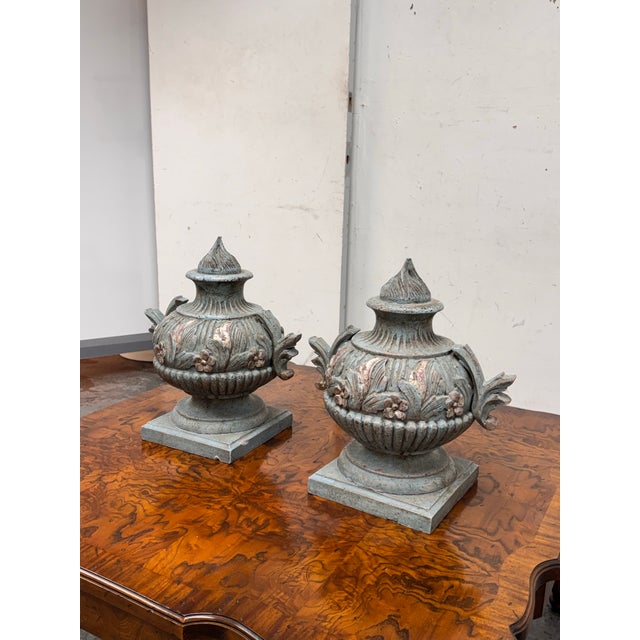 Neoclassical Neoclassical Style Decorative Faux Urns, Pair For Sale - Image 3 of 12