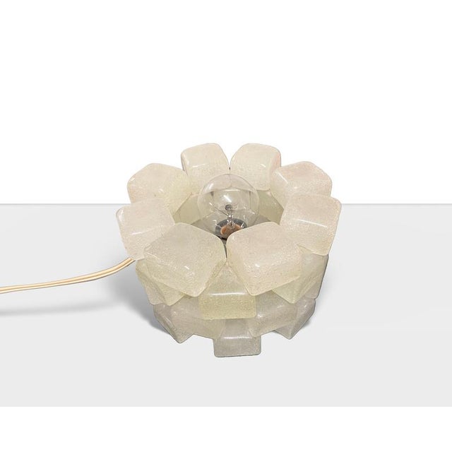 Vintage Metal and Pulegoso Glass Table Lamp, Italy, 1970s For Sale - Image 6 of 9