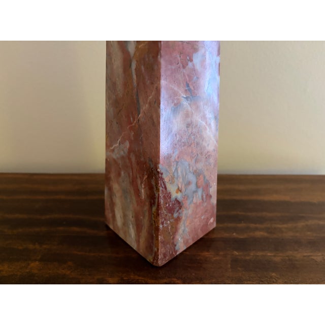 Grand Tour Neoclassical Solid Marble Obelisk, Red & Brown, Grand Tour Style For Sale - Image 3 of 7