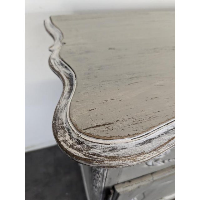 Provençal Louis Xv Style Buffet, Richly Carved and Patinated Grey For Sale - Image 9 of 10