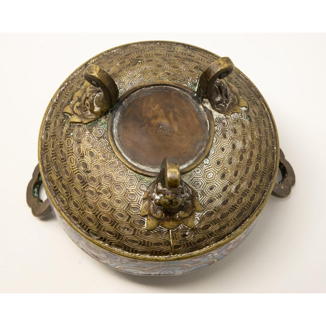Early 20th Century Early 20th Century Bronze Cloisonné Censer For Sale - Image 5 of 13