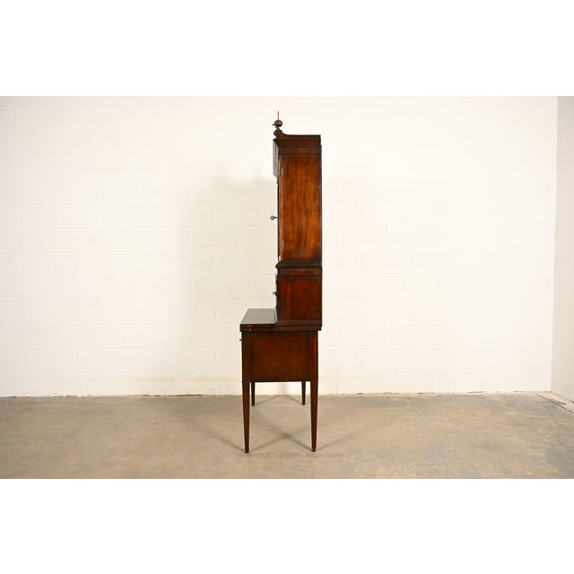 Imperial Furniture Federal Inlaid Mahogany Secretary Desk With Bookcase Hutch, Circa 1940s For Sale - Image 14 of 17
