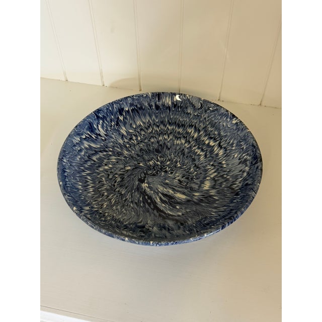 Signed Christine Jouval Blue Aptware Serving Bowl For Sale - Image 16 of 18