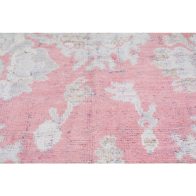 1950s Vintage Turkish Oushak Hand Knotted Wool Rug, 9'x11'9" For Sale - Image 5 of 6