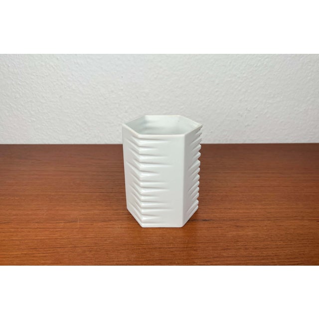 Vintage German White Porcelain Vase, 1980s For Sale - Image 10 of 12