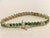 6 Carat Emerald & 1.5 Carat Diamond Tennis Bracelet 14 Karat Yellow Gold S-Shape For Sale - Image 11 of 18