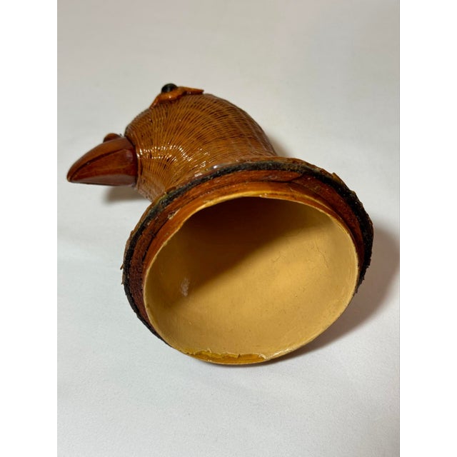Mid Century Shanghai Handicrafts Woven Wicker Rattan Bird Figurine Box For Sale - Image 12 of 12