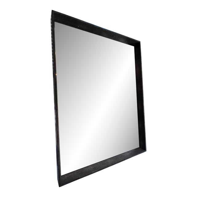 Black Shagreen Frame Mirror For Sale