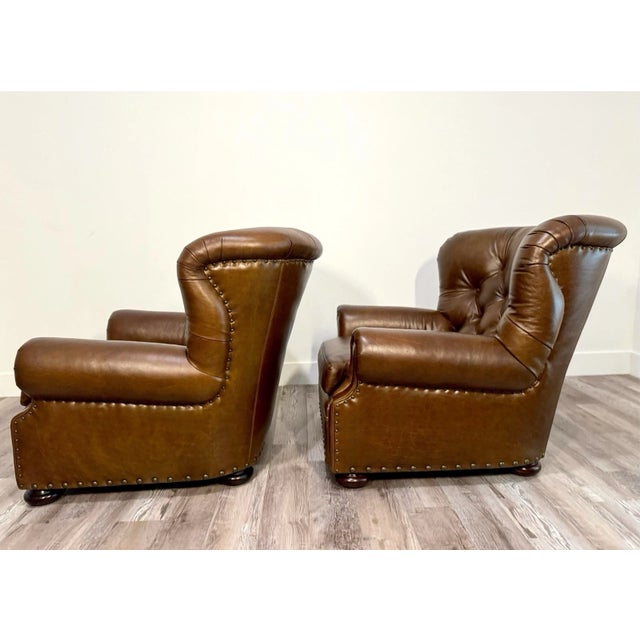 Early 21st Century (2) Ralph Lauren Writer’s Chairs With (2) Ottomans For Sale - Image 5 of 11
