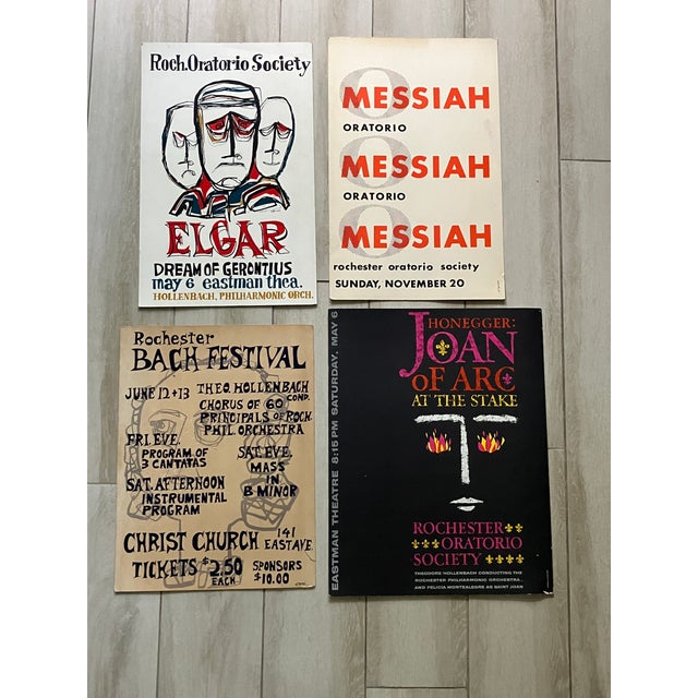 Mid-Century Modern Lot of 4 Vintage Lobby Cards From Rochester Oratorio Society For Sale - Image 3 of 9