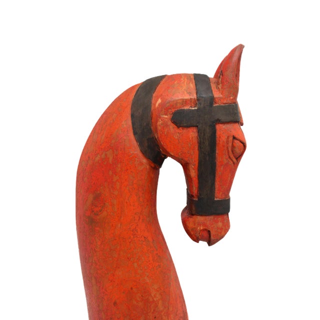 Burnt Orange Horse Head Bust For Sale - Image 8 of 11