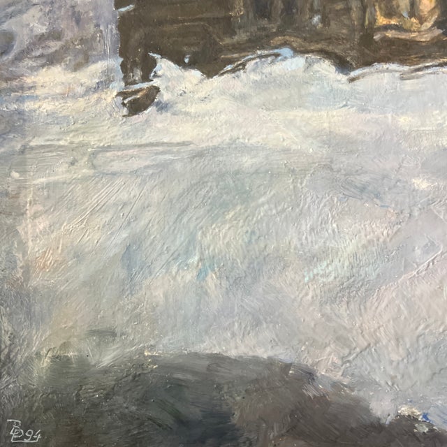 20th Century Eurooean School Oil on Canvason Board by V.Rozhkov Artist Titled Night Is Coming Made in 1994 Framed Signed For Sale In Washington DC - Image 6 of 11