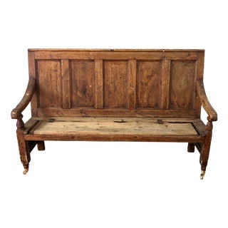 18th Century Panelled Hallway Bench For Sale
