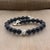 1990s 1990s David Yurman Onyx Carved Prayer Beads Bracelet 8.5" Silver Estate For Sale - Image 5 of 12