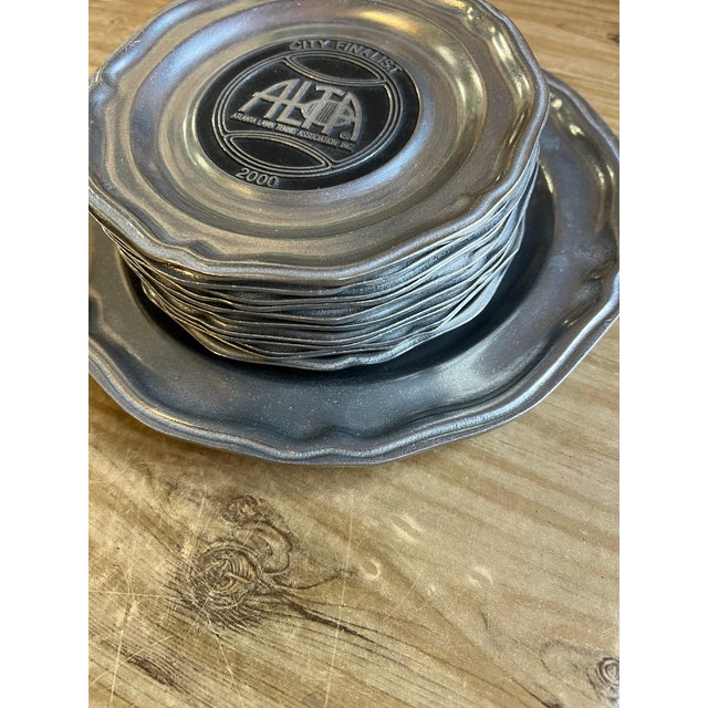 1970s 1970s Pewter Collection of Alta Tennis Plates- Set of 12 For Sale - Image 5 of 12