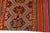 1960s Mid 20th Century Vibrant Red, Orange & Yellow Flatweave Kilim For Sale - Image 5 of 10