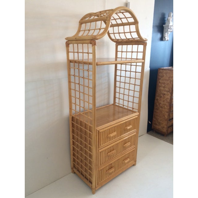 Rattan Pagoda Etagere With Drawers Chairish
