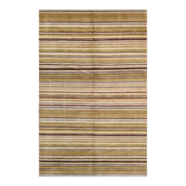 Pasargad Home Modern Multicolor Wool Area Rug- 5' 0" X 7'11" For Sale