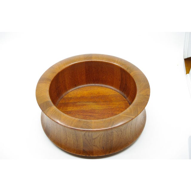Flemming Digsmed solid laminated teak sculptural salad bowl/trinket tray, branded with a hot iron, aesthetically pleasing...