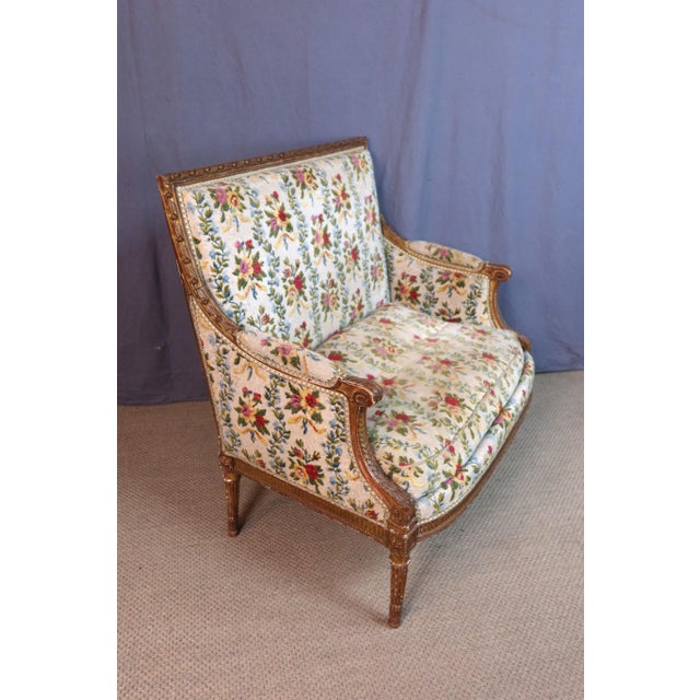 Large Louis XVI Armchair or Marquise in Giltwood For Sale - Image 13 of 13