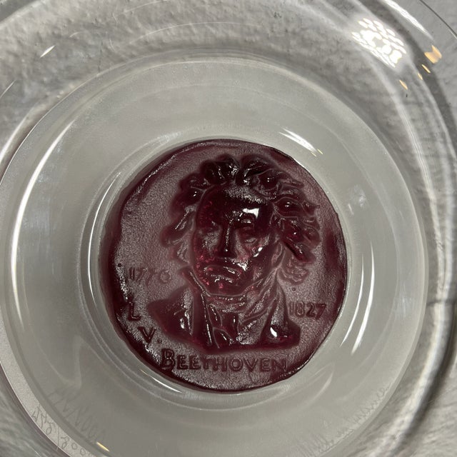 Limited Edition Daum Pate de Verre Beethoven Art Glass Display Plate. Signed and numbered Daum, Made in France, Numbered...