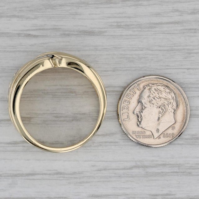Gold 0.85ctw Diamond Men's Wedding Band 14k Yellow Gold Size 9.5 Ring For Sale - Image 8 of 8