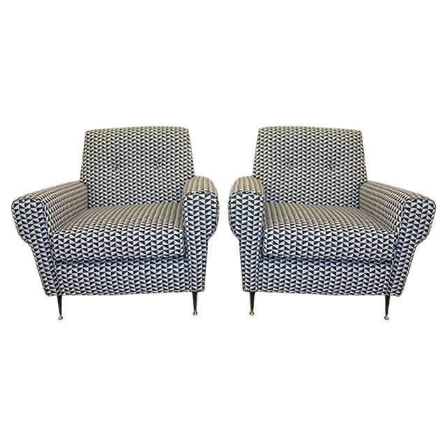 Set of Italian Armchairs, 1950s For Sale