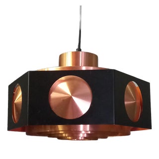 Vintage Space Age Copper Ceiling Lamp by Birger Hammerstad, 1960 For Sale