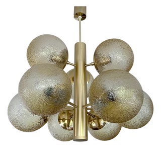 Large Space Age Bubble Glass Chandelier, 1970s For Sale