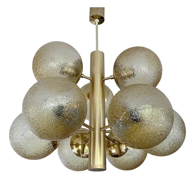 Large Space Age Bubble Glass Chandelier, 1970s For Sale