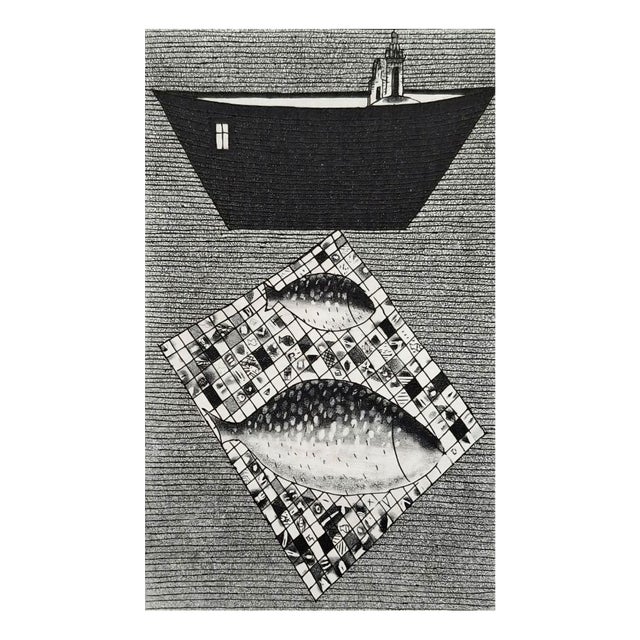 Jerzy Dmitruk, Goldfish on the Way to Work (A Visual Documentation of Miracles), 2021, Etching For Sale