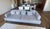 Set of two modern gray sleeper sofas – Chelsea model by IDO. These sofas feature clean, tailored lines with a sleek black...