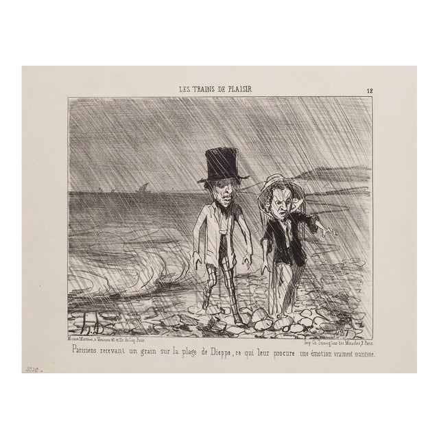 Honoré Daumier, Parisians Receiving A Grain, Lithograph, 1852 For Sale
