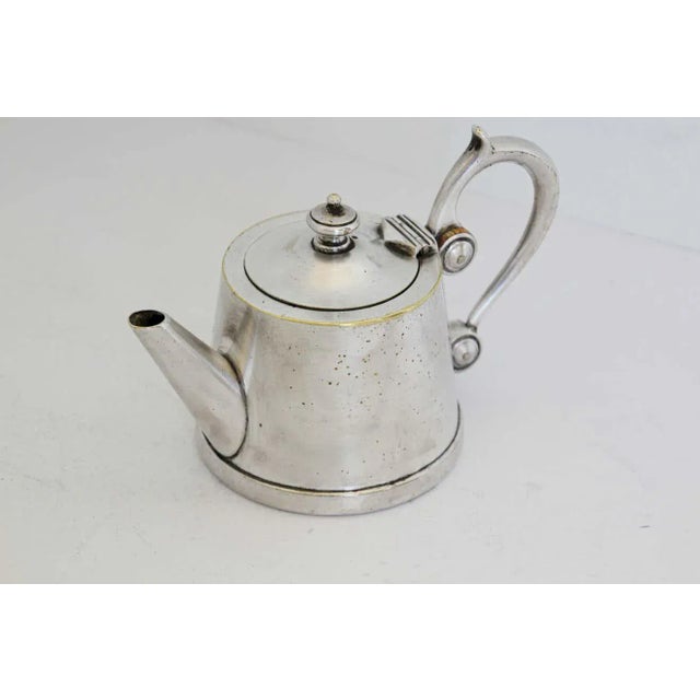 Silver Art Deco Silvered Tea Pot from" Cafe du Grand Hotel" France For Sale - Image 8 of 13