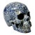 1970s Vintage Abstract Expressionism Boho Chic Hand Carved Blue Speckled Sodalite Skull Sculpture For Sale