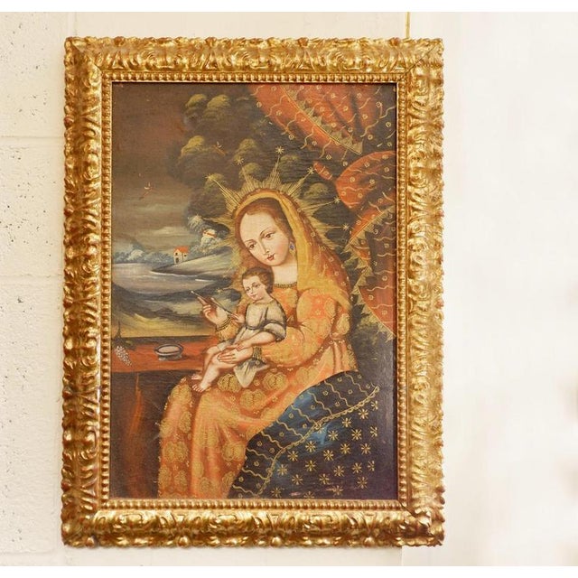 Virgin and Child, Late 19th Century, Oil on Canvas, Framed For Sale - Image 13 of 13