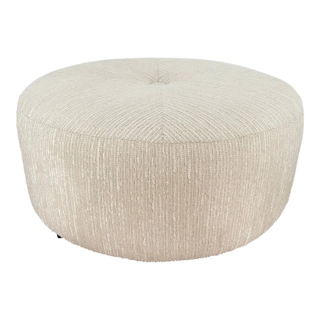 Large 1970’s Circular Ottoman on Casters For Sale